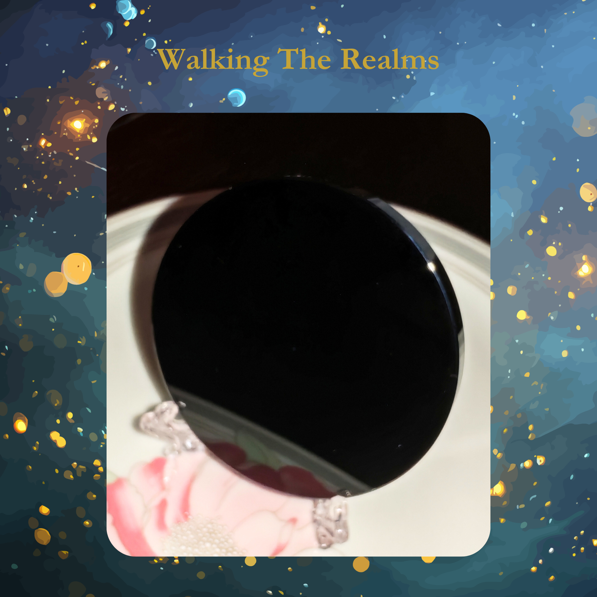 Obsidian Mirror with 4 Spells: Absorb and Transmute, Cleanse, Break Curses and Send Back to Sender.